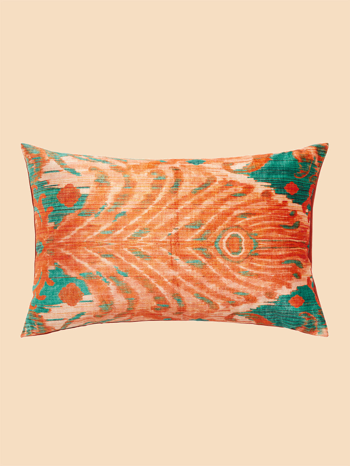 Orange discount ikat pillow